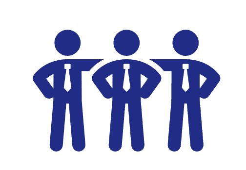 社内外コミュニケーションを示す3人のイラスト